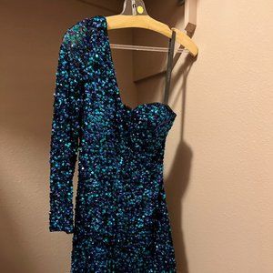 Blue/purple sequin dress